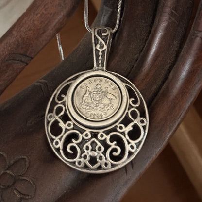 1956 Australian Sixpence Celtic Necklace