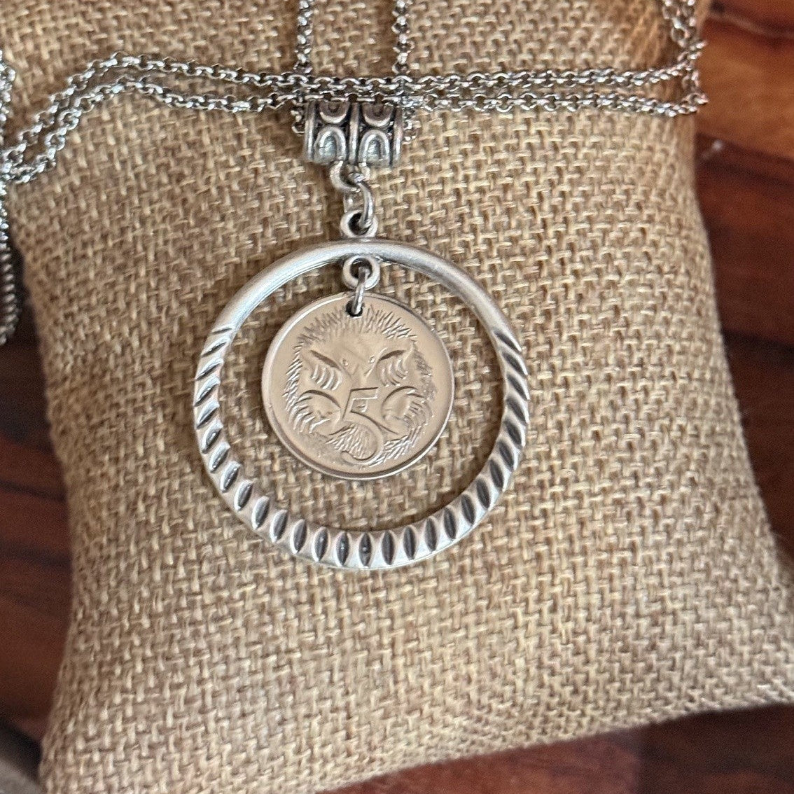 1966 Australian Five Cent Coin Necklace