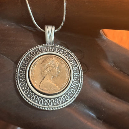 1966 Australian Two Cent Coin Necklace