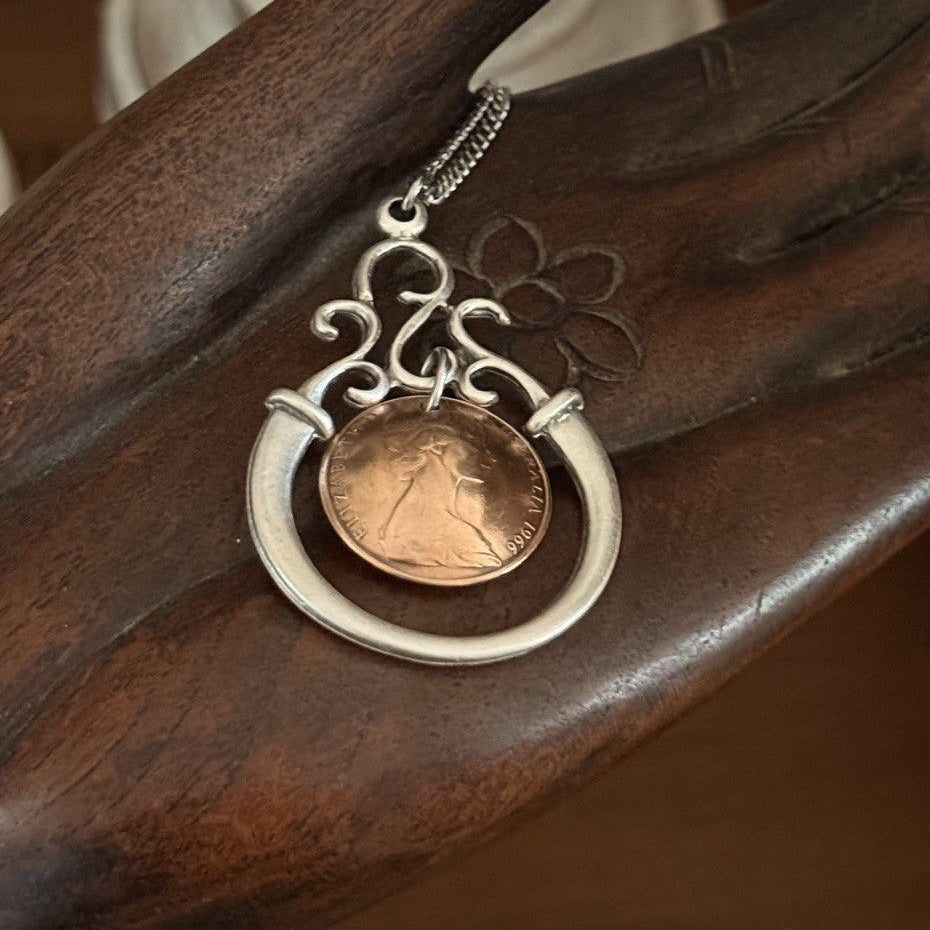 1966 Australian Two Cent Coin Necklace