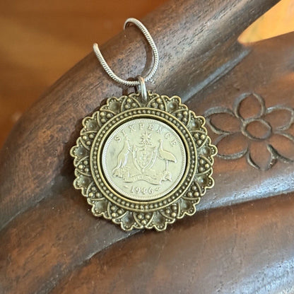 1946 Australian Sixpence Necklace | Wearable History