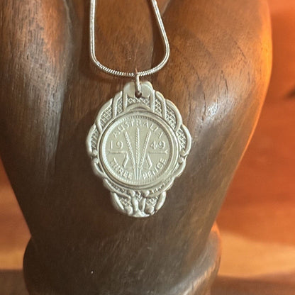 1949 Australian Threepence Souvenir Spoon Necklace