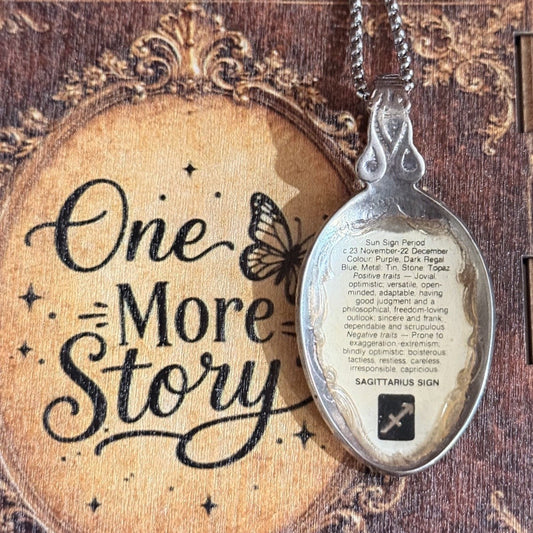 Vintage Sagittarius Zodiac Spoon Necklace