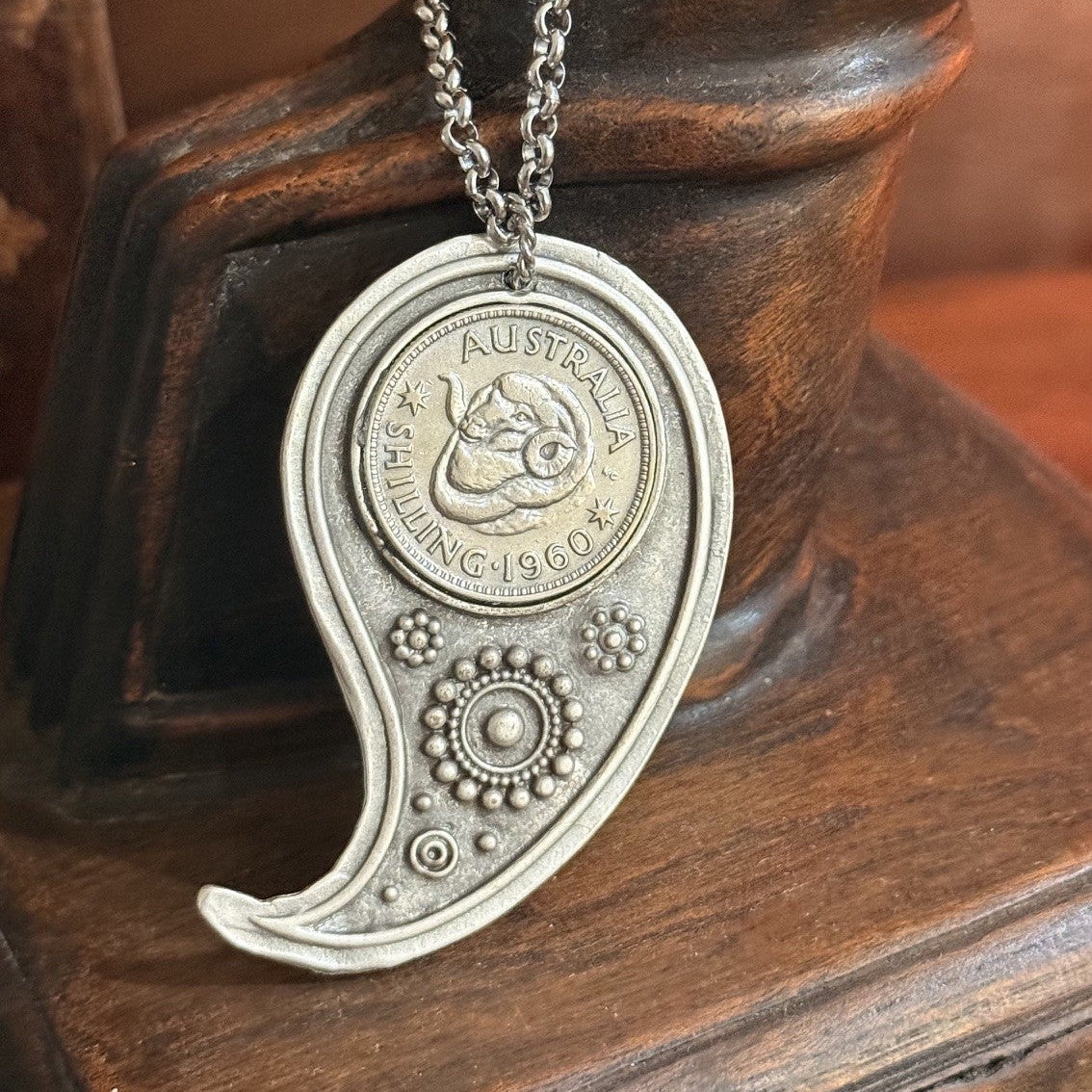 1960 Australian Shilling Necklace | One of a Kind Wearable History