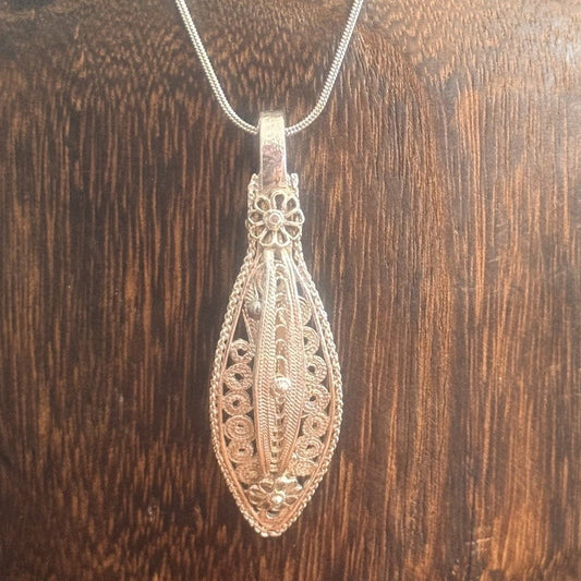 Vintage Filigree Cocktail Spoon Necklace