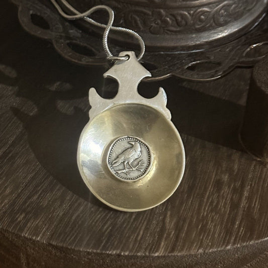 Pakistani Spoon Bowl Raven Necklace