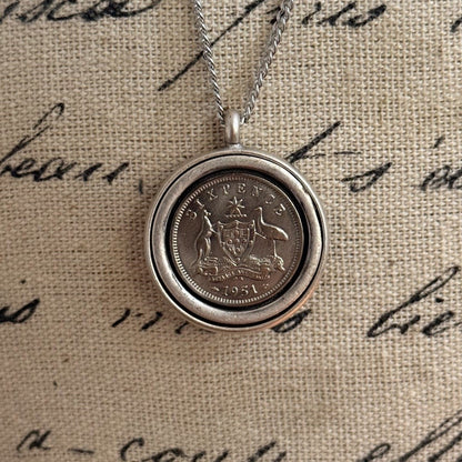 1951 Australian Sixpence Necklace