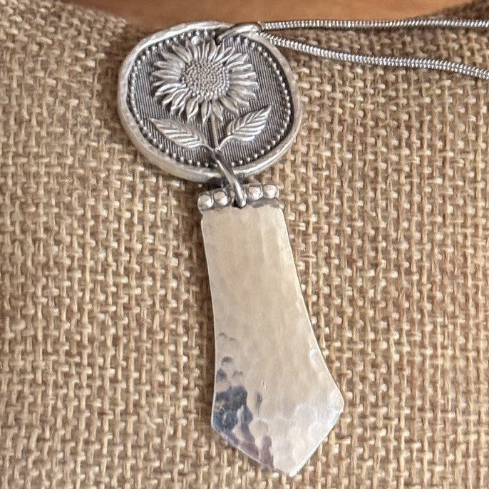 Vintage Spoon & Sunflower Necklace | One of a Kind