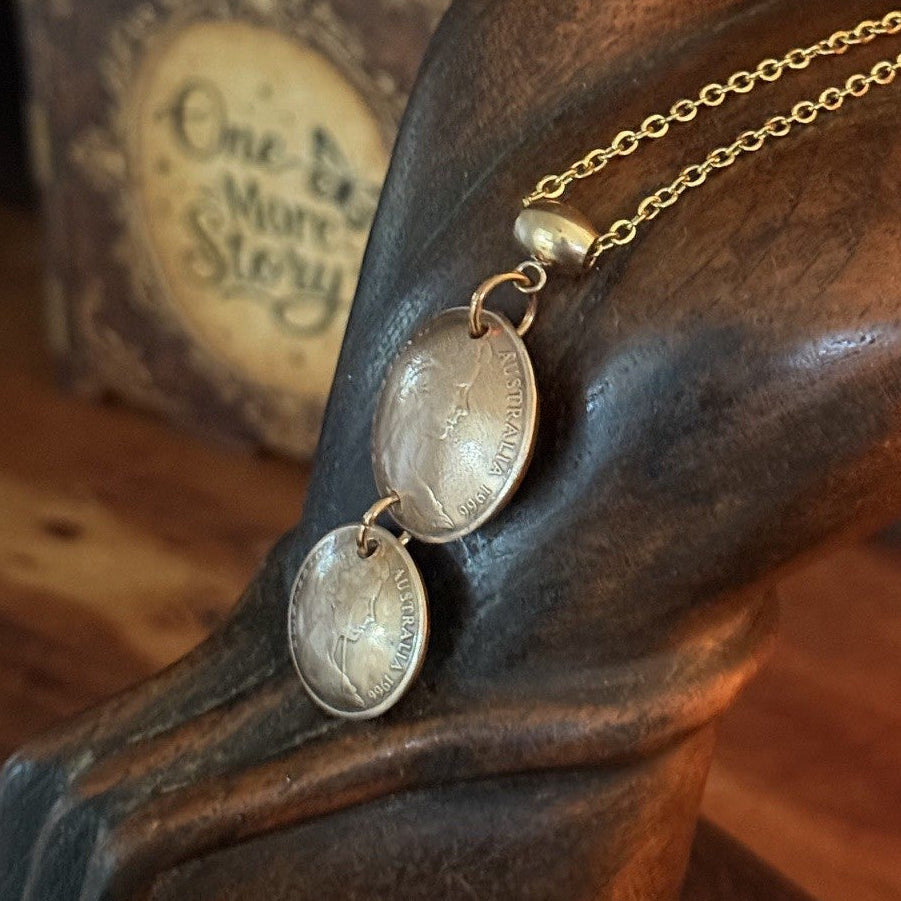 1966 Australian One & Two Cent Coin Necklace