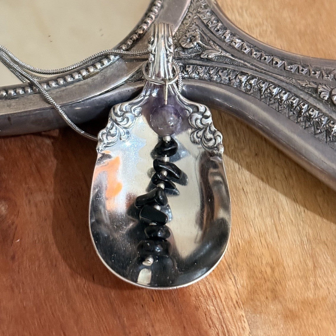 Vintage Spoon Bowl Bead Necklace