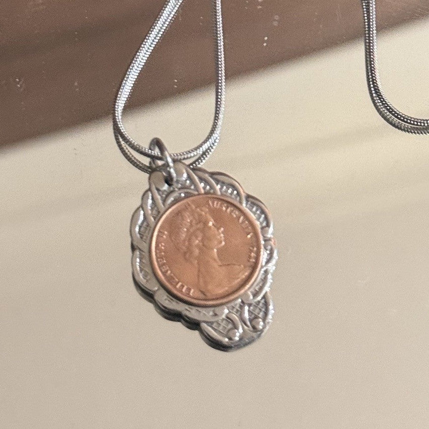 1966 Australian One Cent Coin Necklace