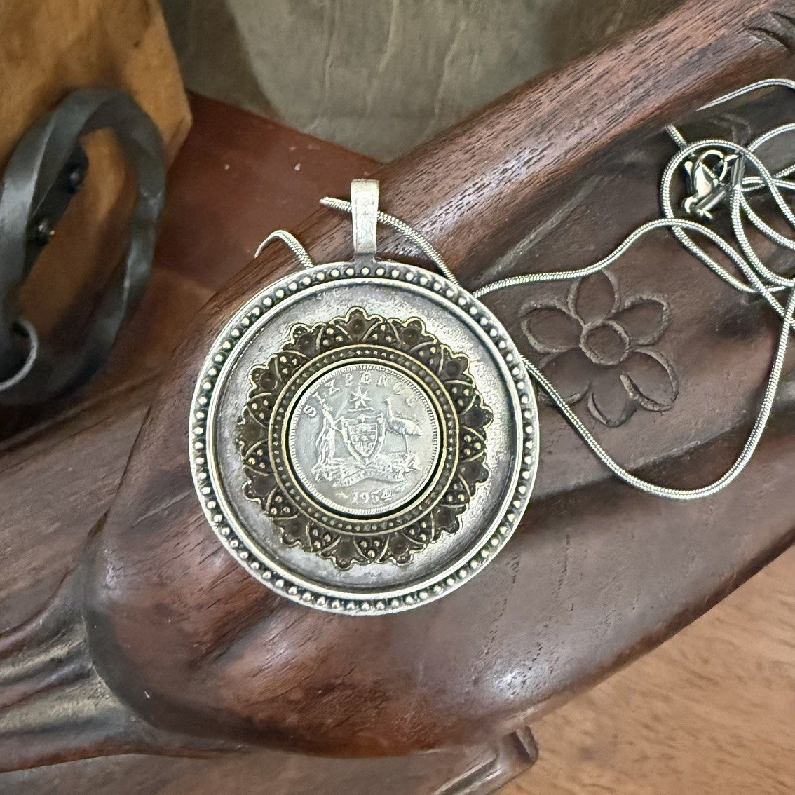 1954 Australian Sixpence Necklace
