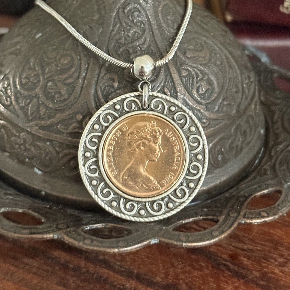 Australian One Cent Coin Necklace
