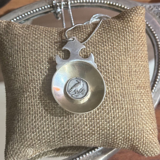 Pakistani Spoon Bowl Raven Necklace