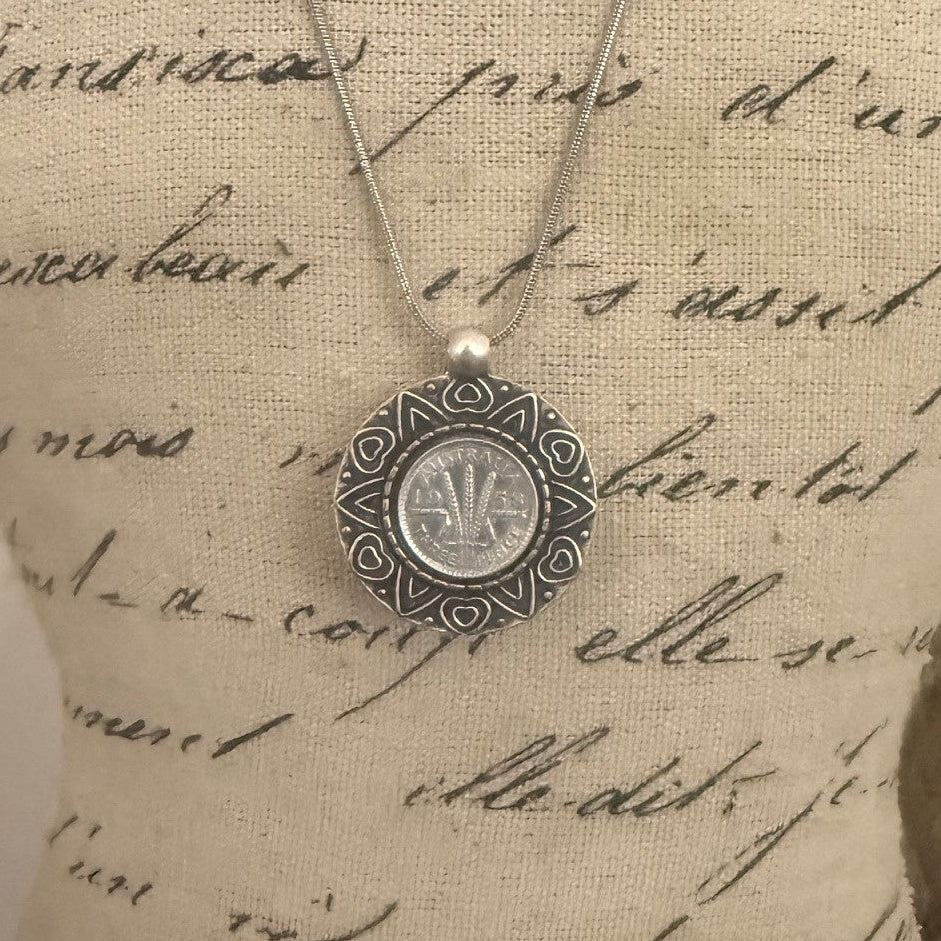 1958 Australian Threepence Coin Necklace