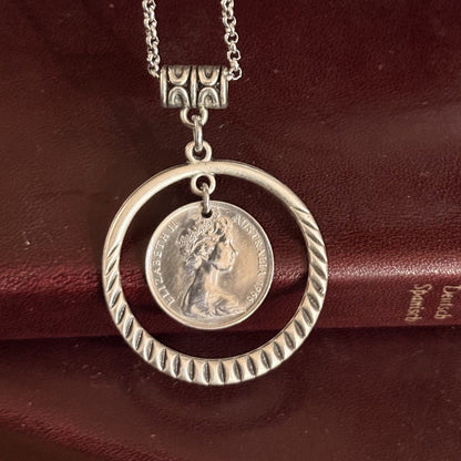 1966 Australian Five Cent Coin Necklace