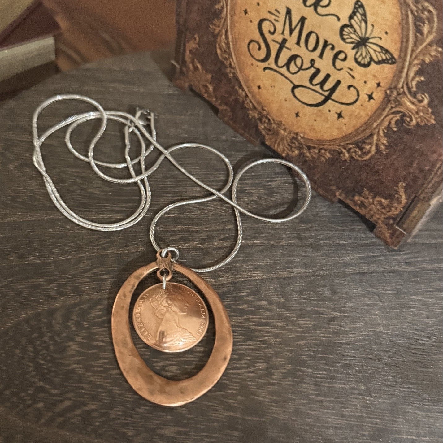 1983 Australian Hand Domed Two Cent Coin Necklace