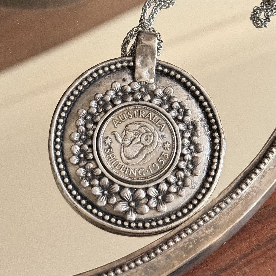 1953 Australian Shilling Coin Necklace
