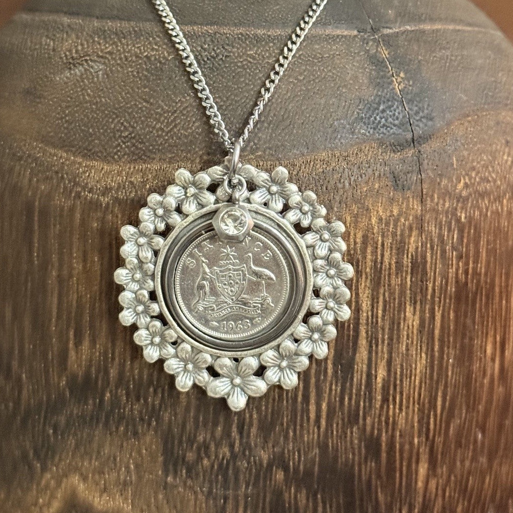 1963 Australian Sixpence Coin Necklace