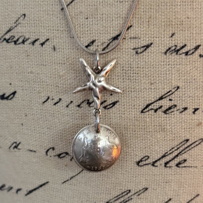 1957 Australian Threepence ; Star Necklace