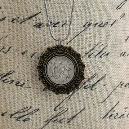 1946 Australian Sixpence Necklace | Wearable History
