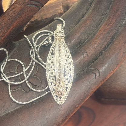 Vintage Filigree Cocktail Spoon Necklace