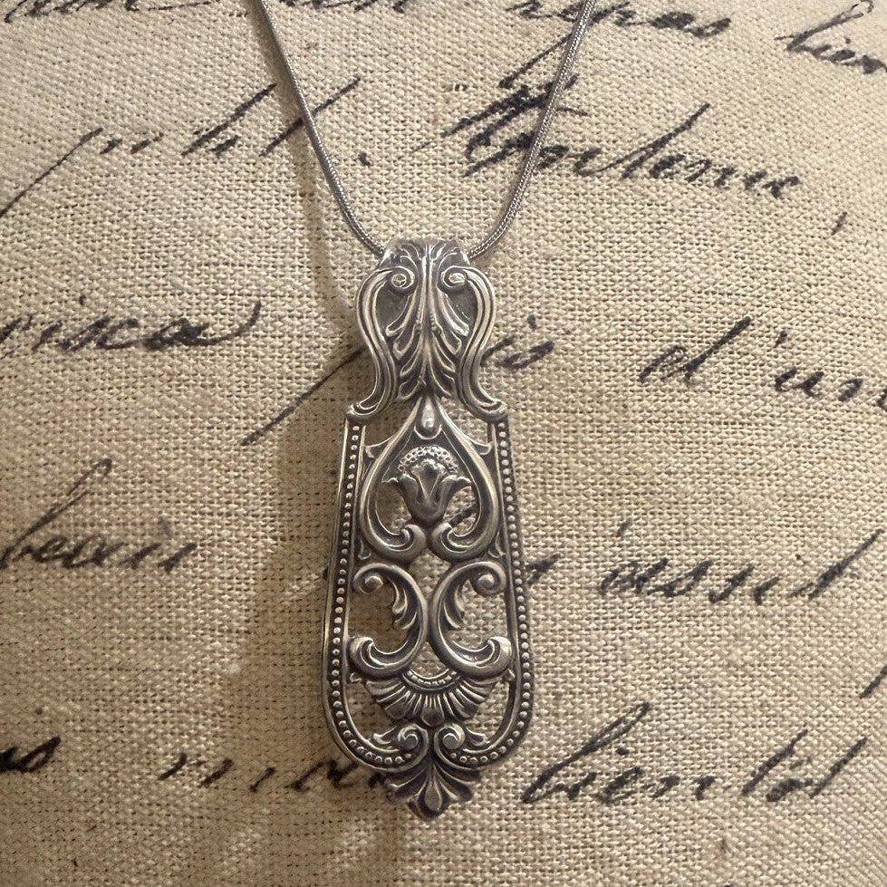 Ornate Vintage Silverware Necklace