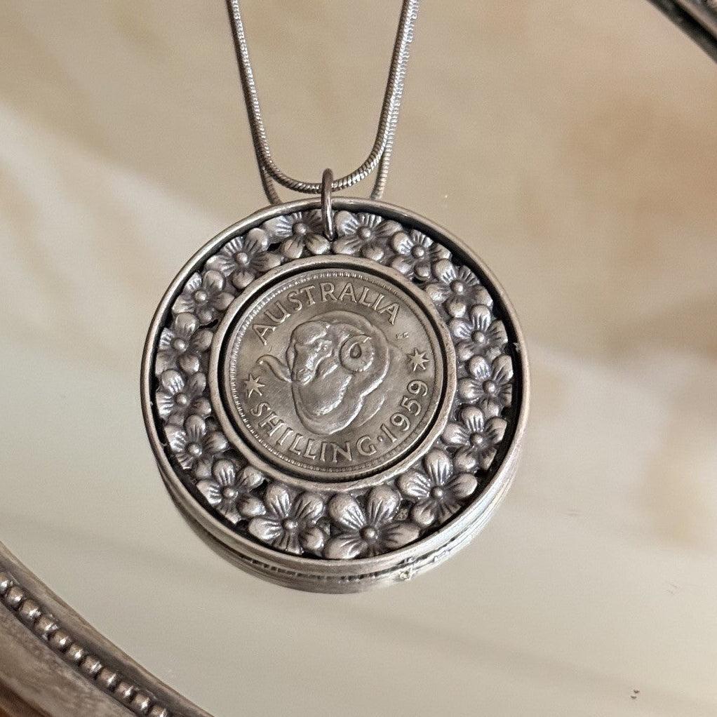 1959 Australian Shilling Necklace Merino Ram Wearable History
