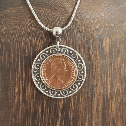 Australian One Cent Coin Necklace