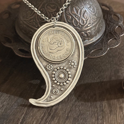 1960 Australian Shilling Necklace | One of a Kind Wearable History