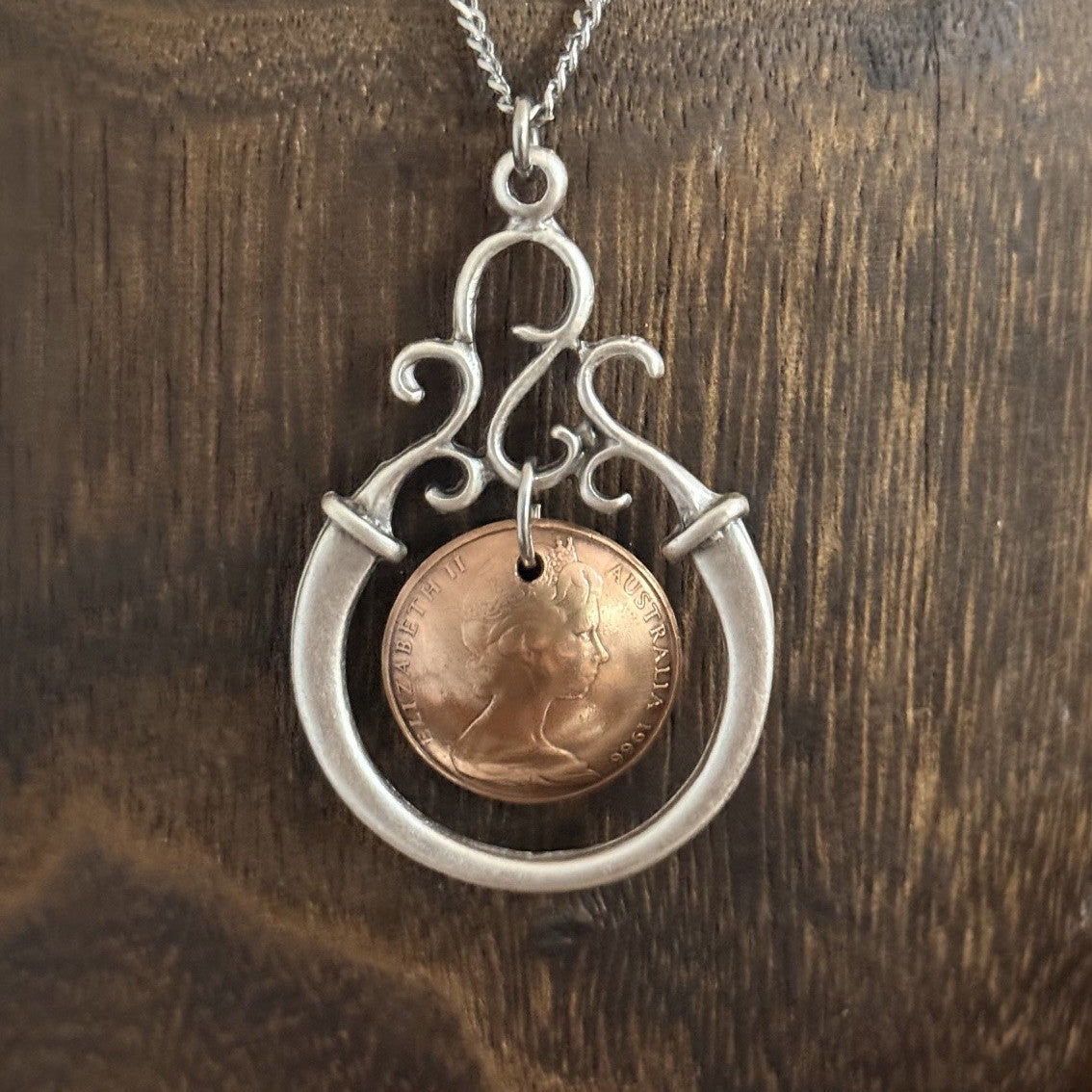 1966 Australian Two Cent Coin Necklace