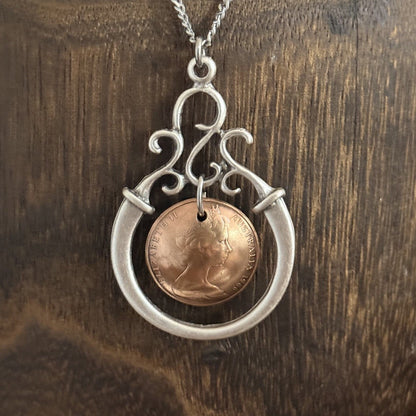 1966 Australian Two Cent Coin Necklace