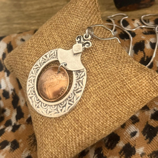 1966 Two Cent Coin Necklace – Silver & Copper Story