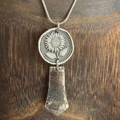 Vintage Spoon & Sunflower Necklace | One of a Kind
