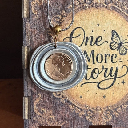 1983 Australian One Cent Coin Necklace | Mixed Metal Wearable History