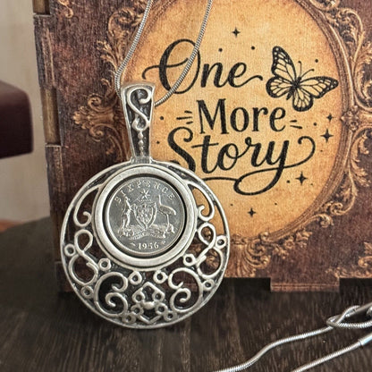 1956 Australian Sixpence Celtic Necklace