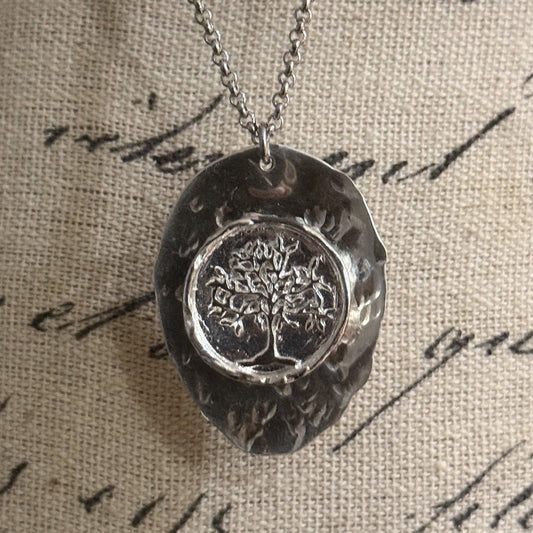 Sterling Silver Tree of Life Spoon Necklace