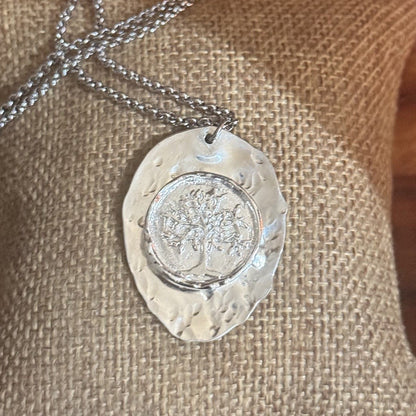 Sterling Silver Tree of Life Spoon Necklace