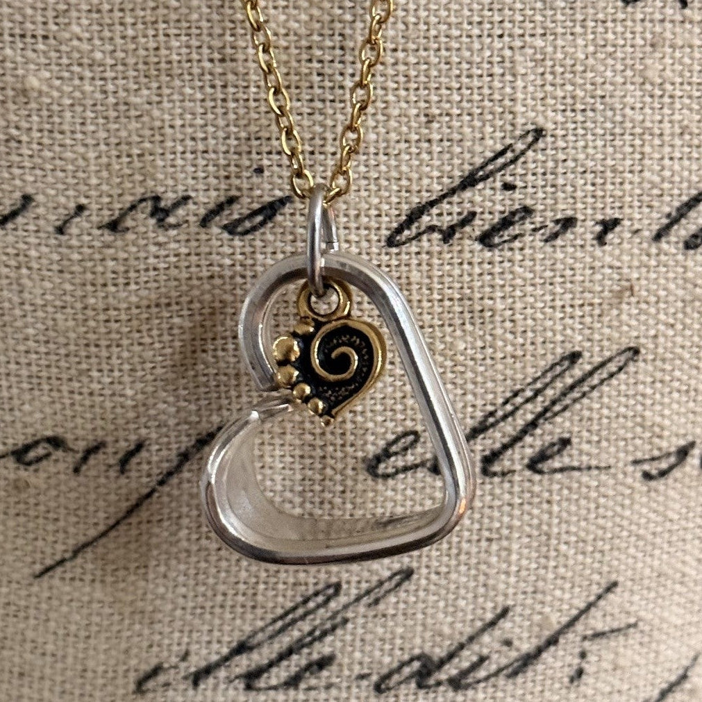 Vintage Teaspoon Handle Heart Necklace