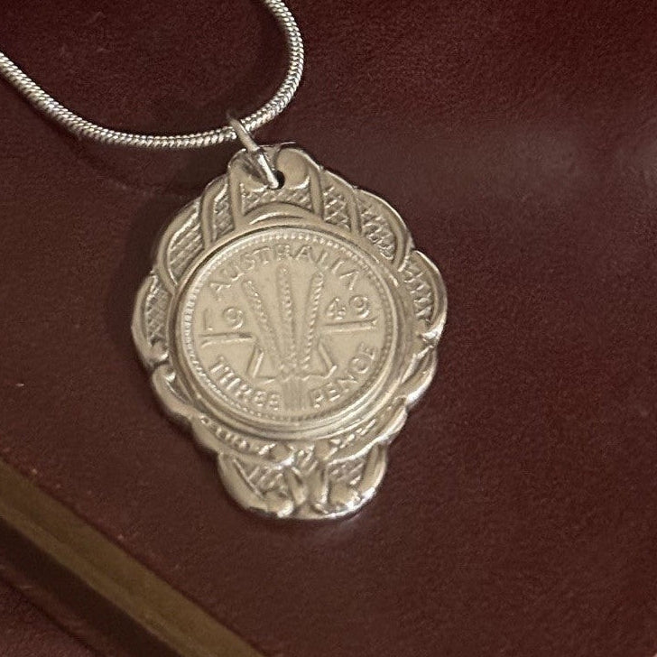 1949 Australian Threepence Souvenir Spoon Necklace