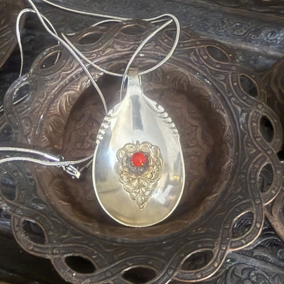 Vintage Spoon Bowl Filigree Necklace