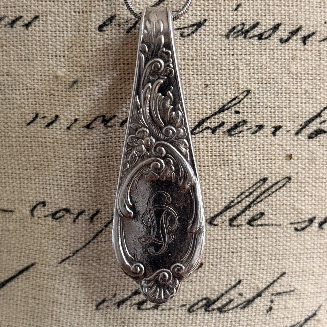 Vintage Monogrammed Serving Spoon Necklace