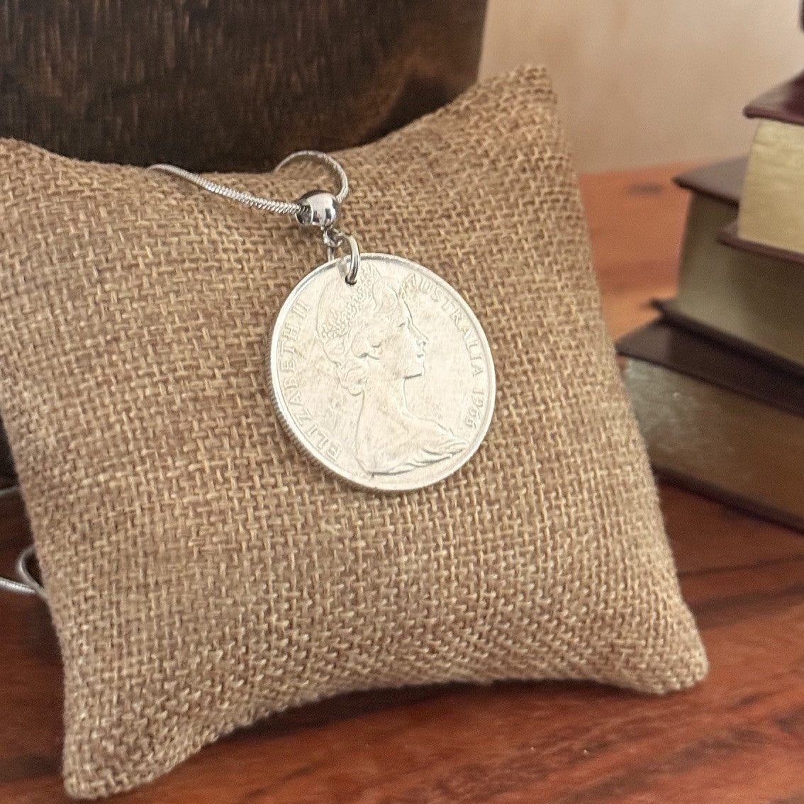 1966 Australian Round 50 Cent Coin Necklace