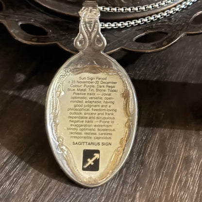 Vintage Sagittarius Zodiac Spoon Necklace