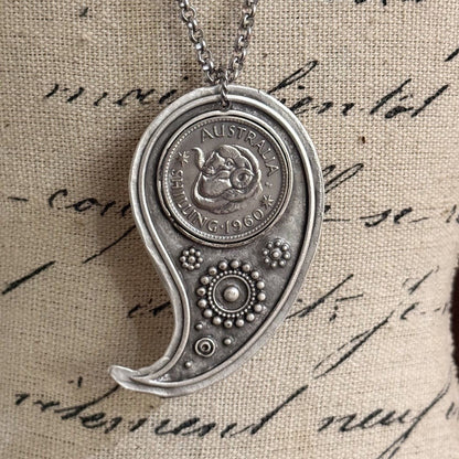 1960 Australian Shilling Necklace | One of a Kind Wearable History