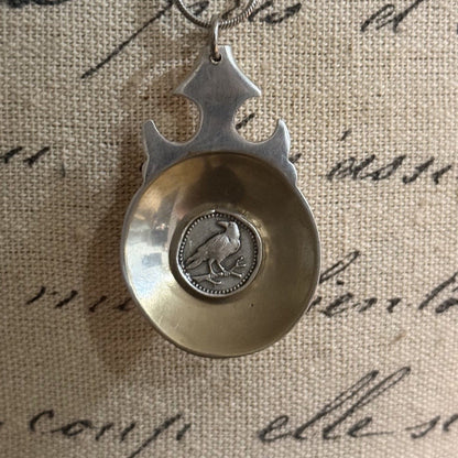 Pakistani Spoon Bowl Raven Necklace