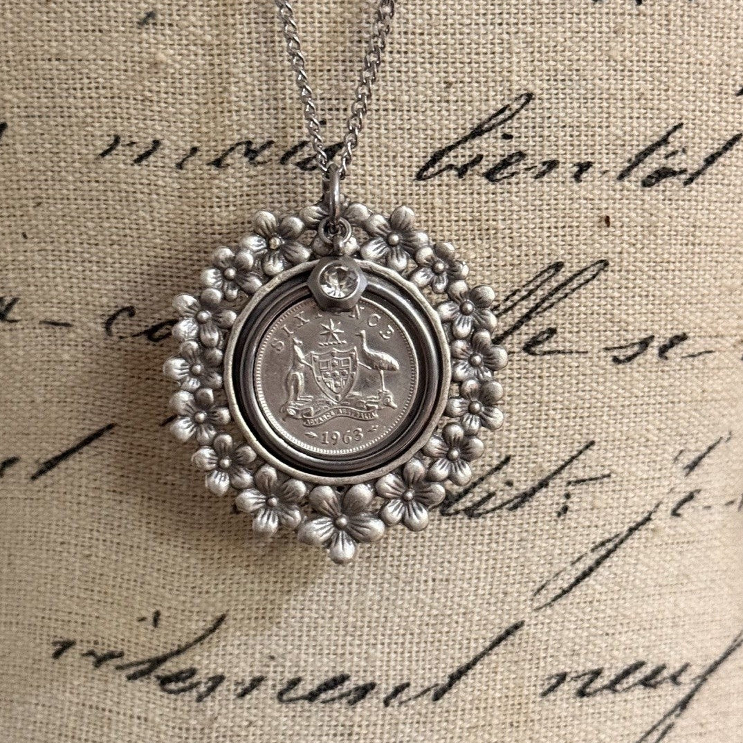 1963 Australian Sixpence Coin Necklace