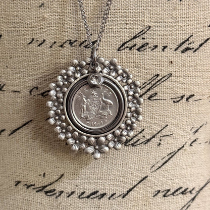 1963 Australian Sixpence Coin Necklace