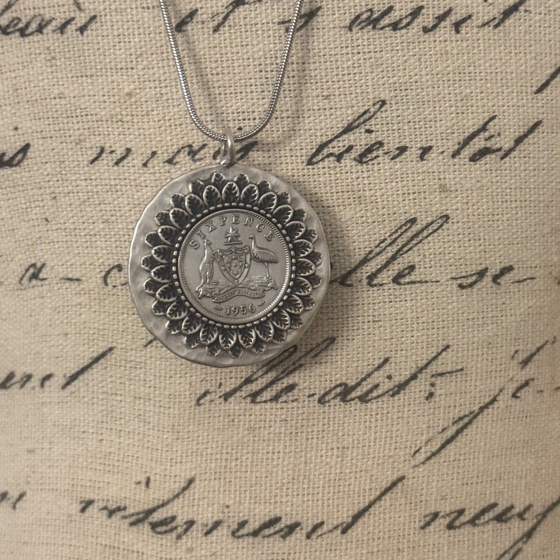 1956 Australian Sixpence Coin Necklace