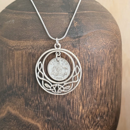 1956 Australian Sixpence Necklace Celtic Style